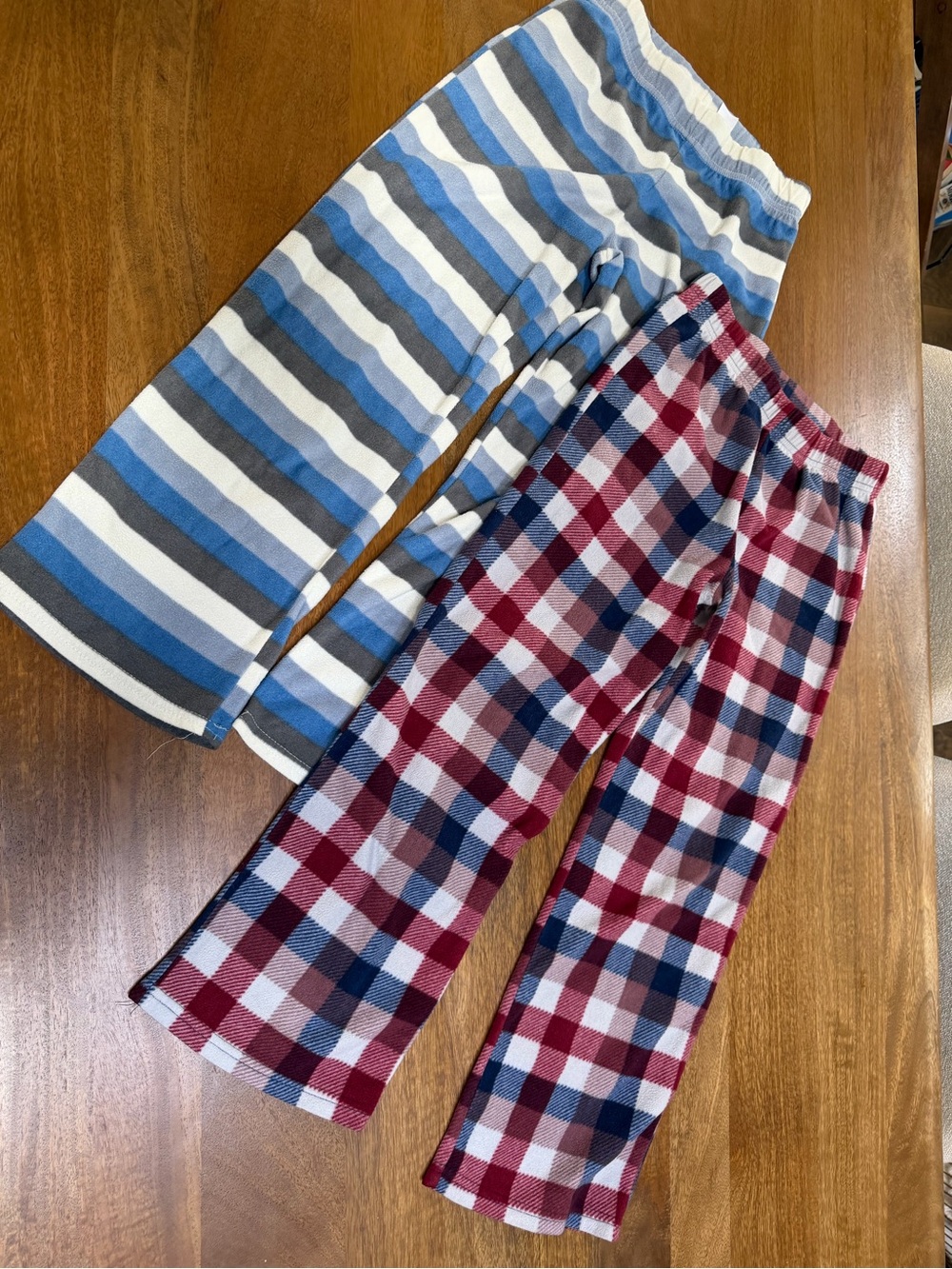 Eddie Bauer Kids Pajama Pants - Blue Stripes & Red Plaid - M (10-12)